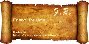 Franz Renáta névjegykártya